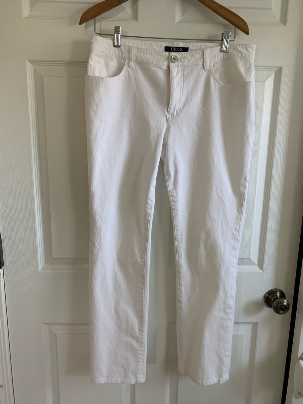 Chaps White Women's Jeans with Branded Waistband